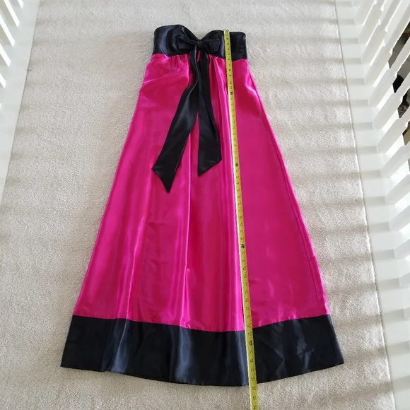 Gunne Sax Jessica McClintock Vintage Strapless Pink Satin Gown Size 9 - Picture 9 of 12